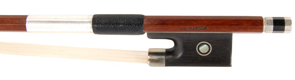 Pernambuco bow with silver wire lapping