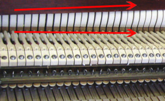 unterschiedliche Größe der Hammer im Piano