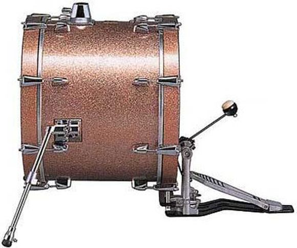 The bass drum with the drum pedal