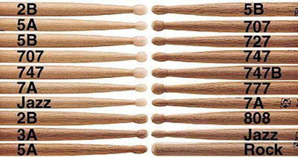 A selection of drum sticks